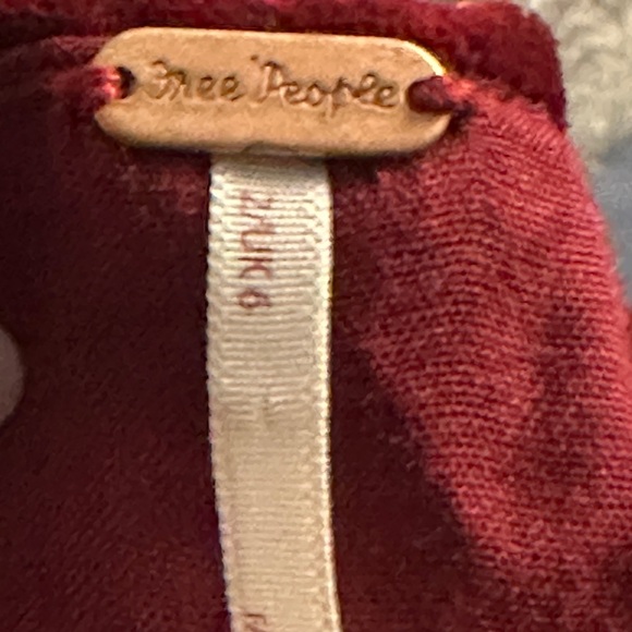 Free People Linney Velvet Mini Dress Cabernet Burgundy Lace Up Boho Size 2 NWOT - Picture 8 of 10